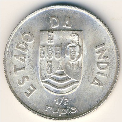Portuguese India, 1/2 rupia, 1936