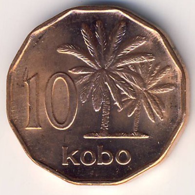 Nigeria, 10 kobo, 1991
