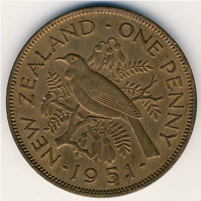 New Zealand, 1 penny, 1949–1952