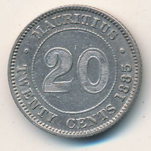 Маврикий, 20 центов (1877–1899 г.)