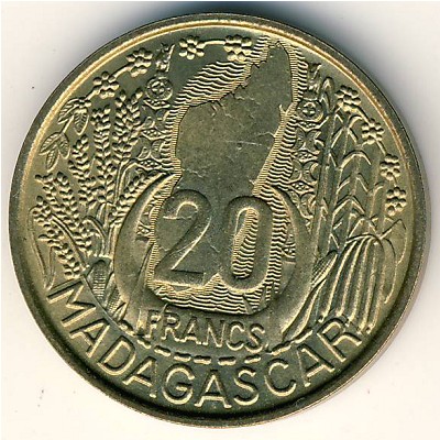 Madagascar, 20 francs, 1953