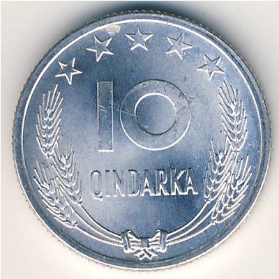 Albania, 10 qindarka, 1964