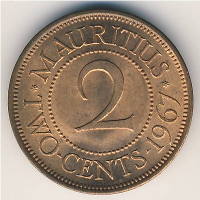 Mauritius, 2 cents, 1953–1978