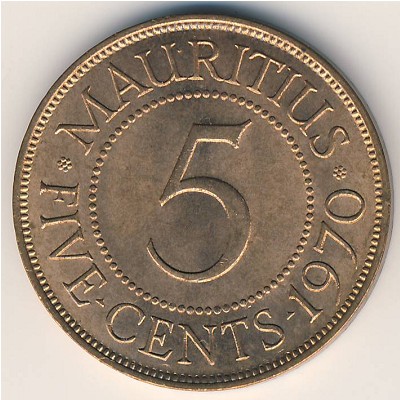 Mauritius, 5 cents, 1956–1978 Mauritius, 5 cents, 1956–1978