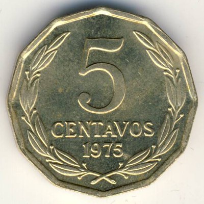 Chile, 5 centavos, 1975–1976