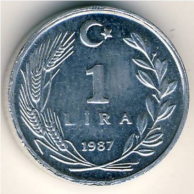 Турция, 1 лира (1985–1989 г.)