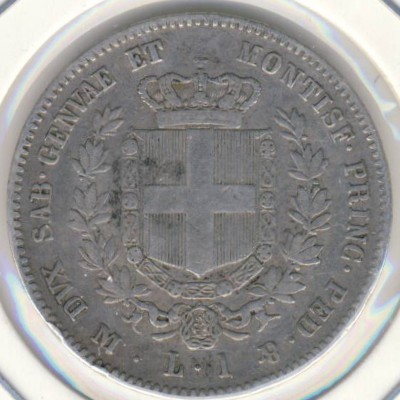 Sardinia, 1 lira, 1859–1860