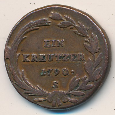Австрия, 1 крейцер (1780–1790 г.)