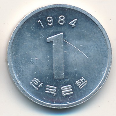 South Korea, 1 won, 1983–2007