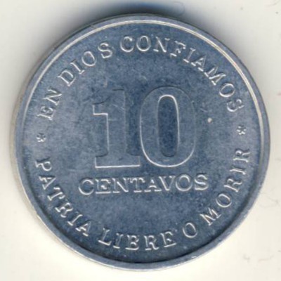 Nicaragua, 10 centavos, 1987