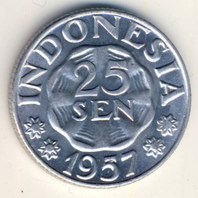 Indonesia, 25 sen, 1955–1957 Indonesia, 25 sen, 1955–1957
