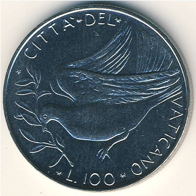 Ватикан, 100 лир (1970–1977 г.)