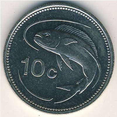 Malta, 10 cents, 1991–2007