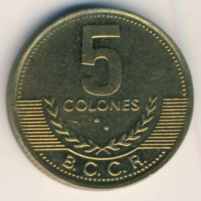 Costa Rica, 5 colones, 2001