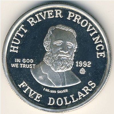 Hutt River Province., 5 dollars, 1992
