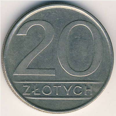 Poland, 20 zlotych, 1984–1988 Poland, 20 zlotych, 1984–1988