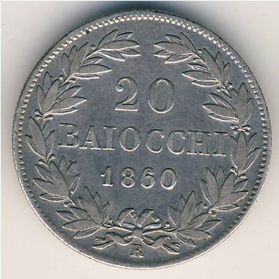 Папская область, 20 байоччо (1858&ndash;1866 г.)