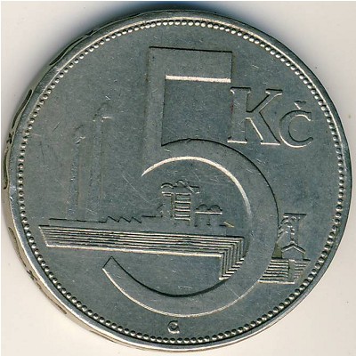 Чехословакия, 5 крон (1937–1938 г.) Чехословакия, 5 крон (1937–1938 г.)
