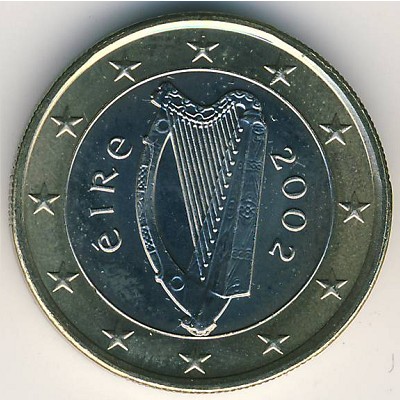Ирландия, 1 евро (2002–2006 г.)