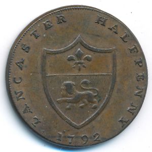 Ланкашир, 1/2 пенни (1792 г.)