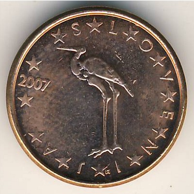 Slovenia, 1 euro cent, 2007–2019