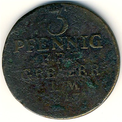 Reuss-Obergreiz, 3 pfennig, 1805–1816