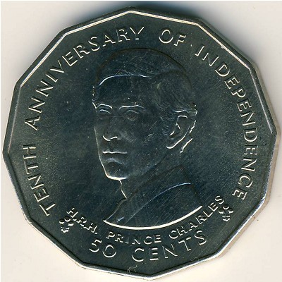 Fiji, 50 cents, 1980
