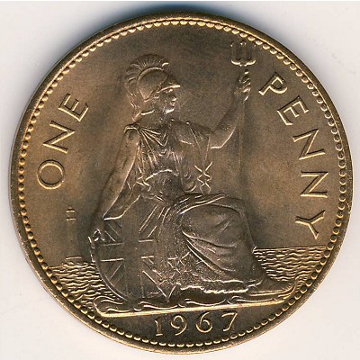 Great Britain, 1 penny, 1954–1970