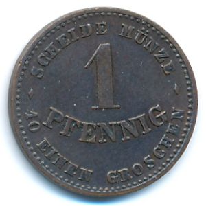 Saxe-Coburg-Gotha, 1 pfennig, 1868–1870 Saxe-Coburg-Gotha, 1 pfennig, 1868–1870