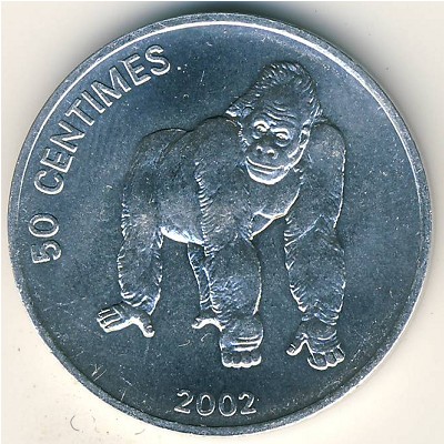 Congo Democratic Repablic, 50 centimes, 2002 Congo Democratic Repablic, 50 centimes, 2002