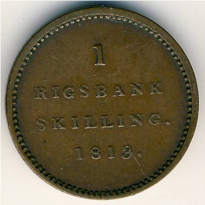 Дания, 1 ригсбанкскиллинг (1813 г.) Дания, 1 ригсбанкскиллинг (1813 г.)