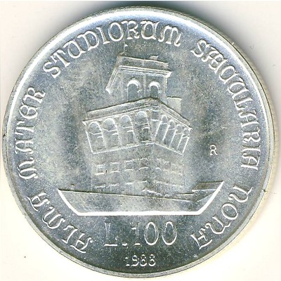 Италия, 100 лир (1988 г.)