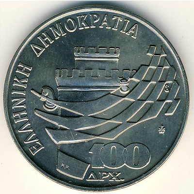 Greece, 100 drachmai(es), 1988