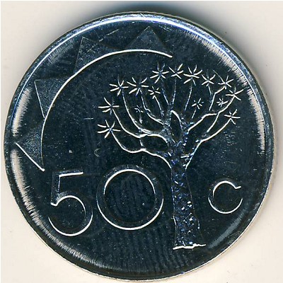 Намибия, 50 центов (1993–2010 г.) Намибия, 50 центов (1993–2010 г.)