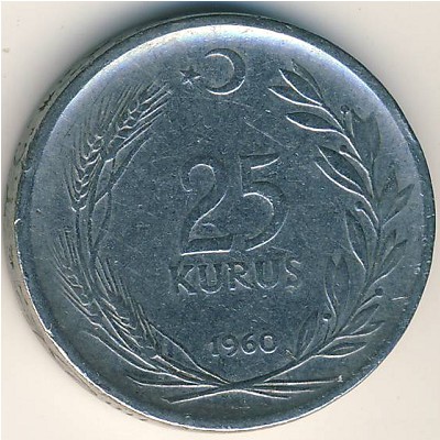 Турция, 25 куруш (1960–1966 г.)
