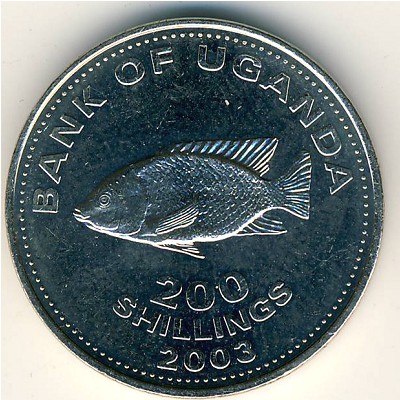 Уганда, 200 шиллингов (1998–2003 г.)