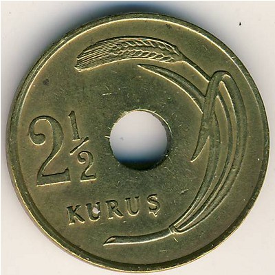 Turkey, 2 1/2 kurus, 1948–1951