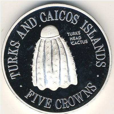 Turks and Caicos Islands, 5 crowns, 1975–1977