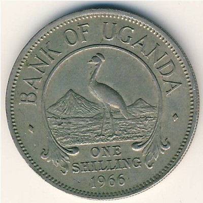 Uganda, 1 shilling, 1966–1975 Uganda, 1 shilling, 1966–1975