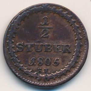 Hesse-Darmstadt, 1/2 stuber, 1805