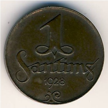 Латвия, 1 сантим (1922–1935 г.)