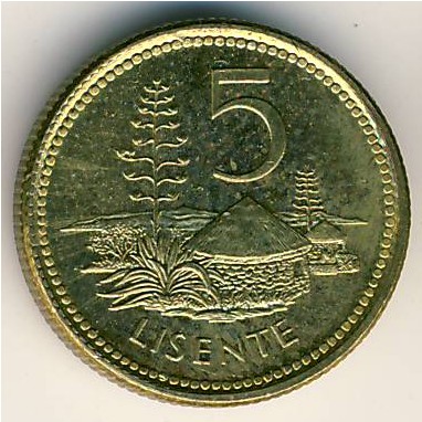 Lesotho, 5 lisente, 1998–2006