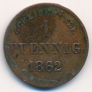 Saxe-Meiningen, 1 pfennig, 1860–1866