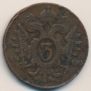 Австрия, 3 крейцера (1800–1803 г.) Австрия, 3 крейцера (1800–1803 г.)