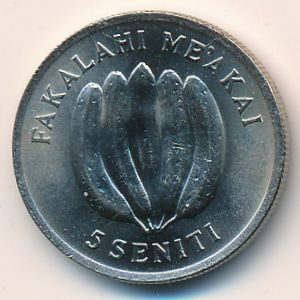 Тонга, 5 сенити (1975–1979 г.) Тонга, 5 сенити (1975–1979 г.)