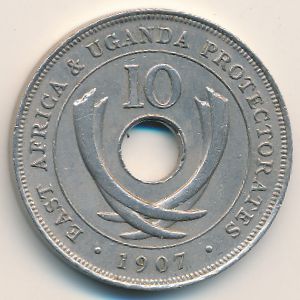 East Africa, 10 cents, 1906–1910