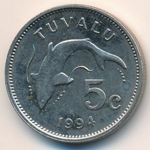 Тувалу, 5 центов (1994 г.) Тувалу, 5 центов (1994 г.)
