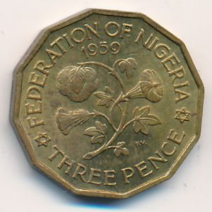 Nigeria, 3 pence, 1959