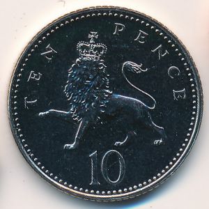 Великобритания, 10 пенсов (1998–2008 г.)