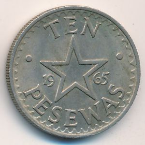 Ghana, 10 pesewas, 1965